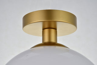 Baxter 1 Light Brass Flush Mount With Frosted White Glass