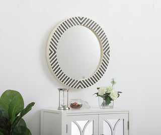 Round mirror 28 inch in Chevron