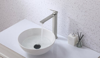 Lena Single Hole Single Handle Bathroom Faucet in Brushed Nickel