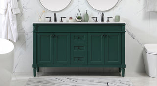 60 inch Single bathroom vanity in green