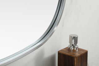 Metal Frame Oval Mirror 24x40 Inch in Silver