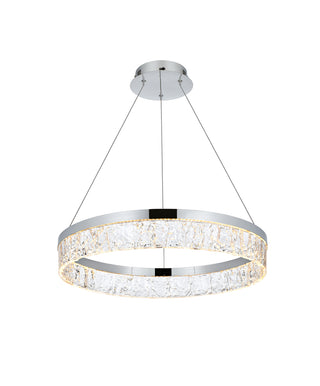 Linden 22 inch Adjustable LED chandelier in Chrome