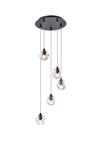 Eren 5 lights Black pendant