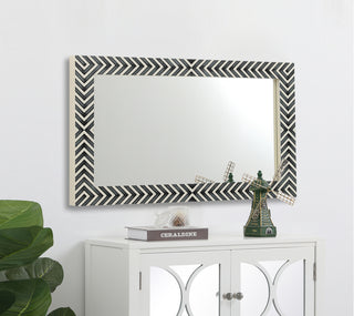 Rectangular mirror 36x22 inch in chevron