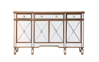 3 Drawer 4 Door Cabinet 60 in. x 14 in. x 36 in. in Gold Clear