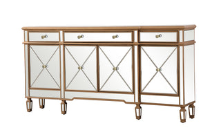 72 inch mirrored credenza in gold