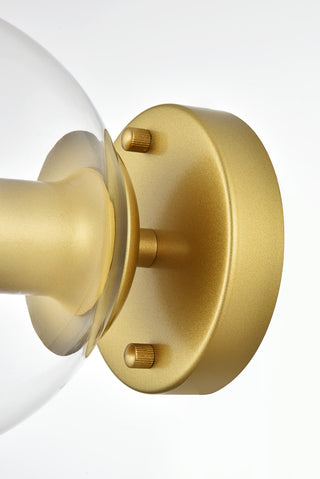 Rogelio 1 light Brass and Clear Bath Sconce