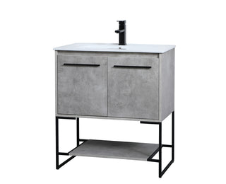 30 inch  Single Bathroom Vanity in Concrete Grey