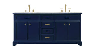 72 inch double bathroom vanity in blue