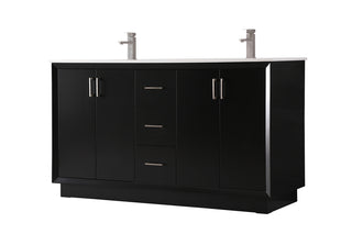 60 Inch Double Bathroom Vanity In Black