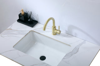 Louis Single Hole Single Handle Bathroom Faucet in Brushed Gold