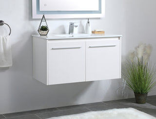 36 inch  Single Bathroom Floating Vanity in White