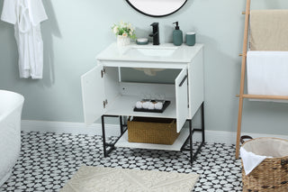 30 inch Single bathroom vanity in white