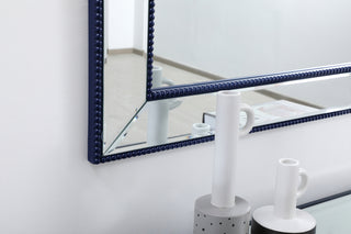 Iris beaded mirror 72 x 32 inch in blue