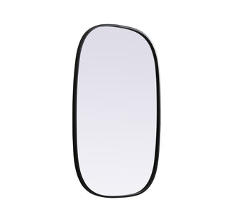 Metal Frame Oval Mirror 24x36 Inch in Black