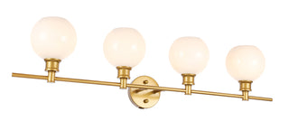 Collier 4 light Brass and Frosted white glass Wall sconce