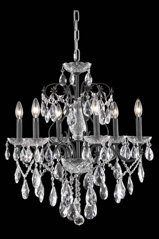 St. Francis 6 light Dark Bronze Chandelier Clear Royal Cut Crystal