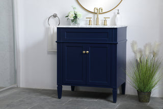 30 inch Single bathroom vanity in blue