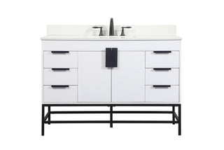 48 inch Single bathroom vanity in white with backsplash
