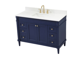 48 inch Single bathroom vanity in blue with backsplash