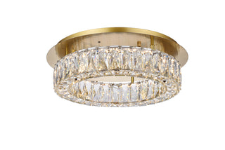 Monroe LED light gold Flush mount Clear Royal Cut Crystal