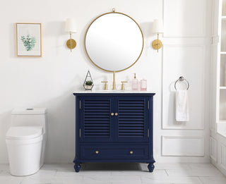 36 inch Single bathroom vanity in blue