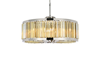 Chelsea 10 light polished nickel Chandelier Golden Teak (Smoky) Royal Cut Crystal