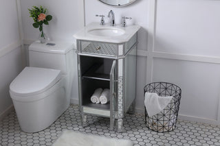 19 in. Single Bathroom Vanity set in antique silver