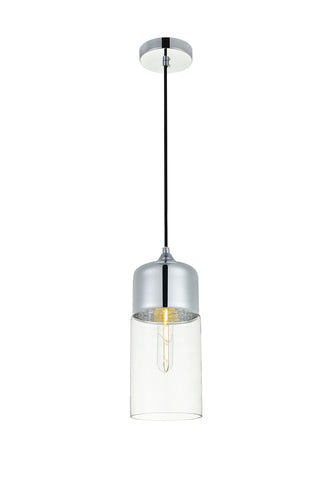 Ashwell 1 Light Chrome Pendant With Clear Glass