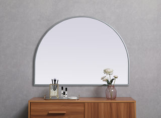 Metal Frame Arch Mirror 33x24 Inch in Silver