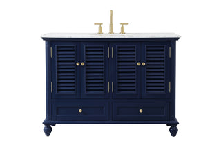 48 inch Single bathroom vanity in blue