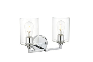 Mayson 2 light Chrome and Clear Bath Sconce