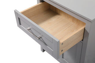 24 Inch Wide Bathroom Storage Freestanding Cabinet In Grey