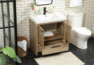 30 inch Single bathroom vanity in natural oak