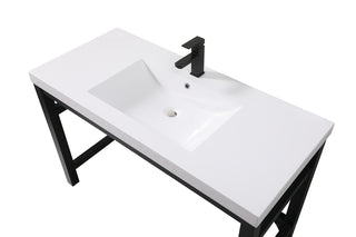 48 inch ADA compliant Single bathroom metal vanity in black