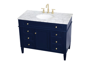 42 inch Single bathroom vanity in blue