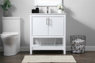 30 Inch SIngle Bathroom Vanity In White