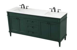 72 inch double bathroom vanity in green