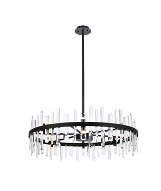 Serena 36 inch crystal round chandelier in black