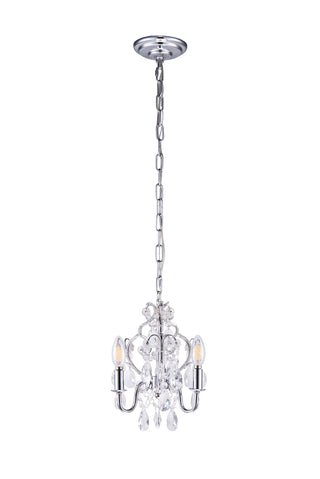 Karter Collection Pendant D9.5 H12.2 Lt:3 Chrome Finish