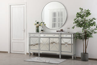 72 inch mirrored credenza in silver