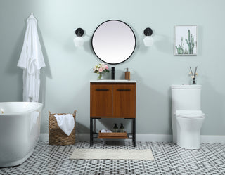 24 inch Single bathroom vanity in teak