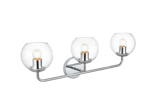 Genesis 3 light Chrome and Clear Bath Sconce