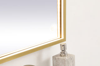 Pier 20x40 inch LED mirror with adjustable color temperature 3000K/4200K/6400K in brass