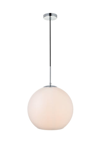 Baxter 1 Light Chrome Pendant With Frosted White Glass