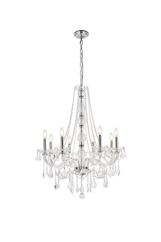 Verona 8 light Chrome Chandelier Clear Royal Cut Crystal