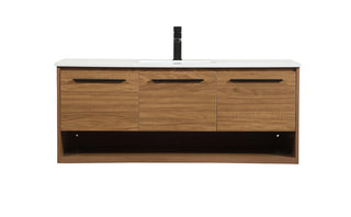 48 inch Single bathroom vanity in walnut brown