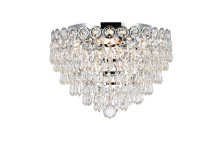 Century 4 light Chrome Flush Mount Clear Royal Cut Crystal