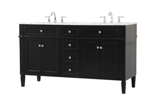 60 inch double bathroom vanity in Black