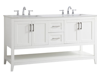 60 inch Double Bathroom Vanity in White